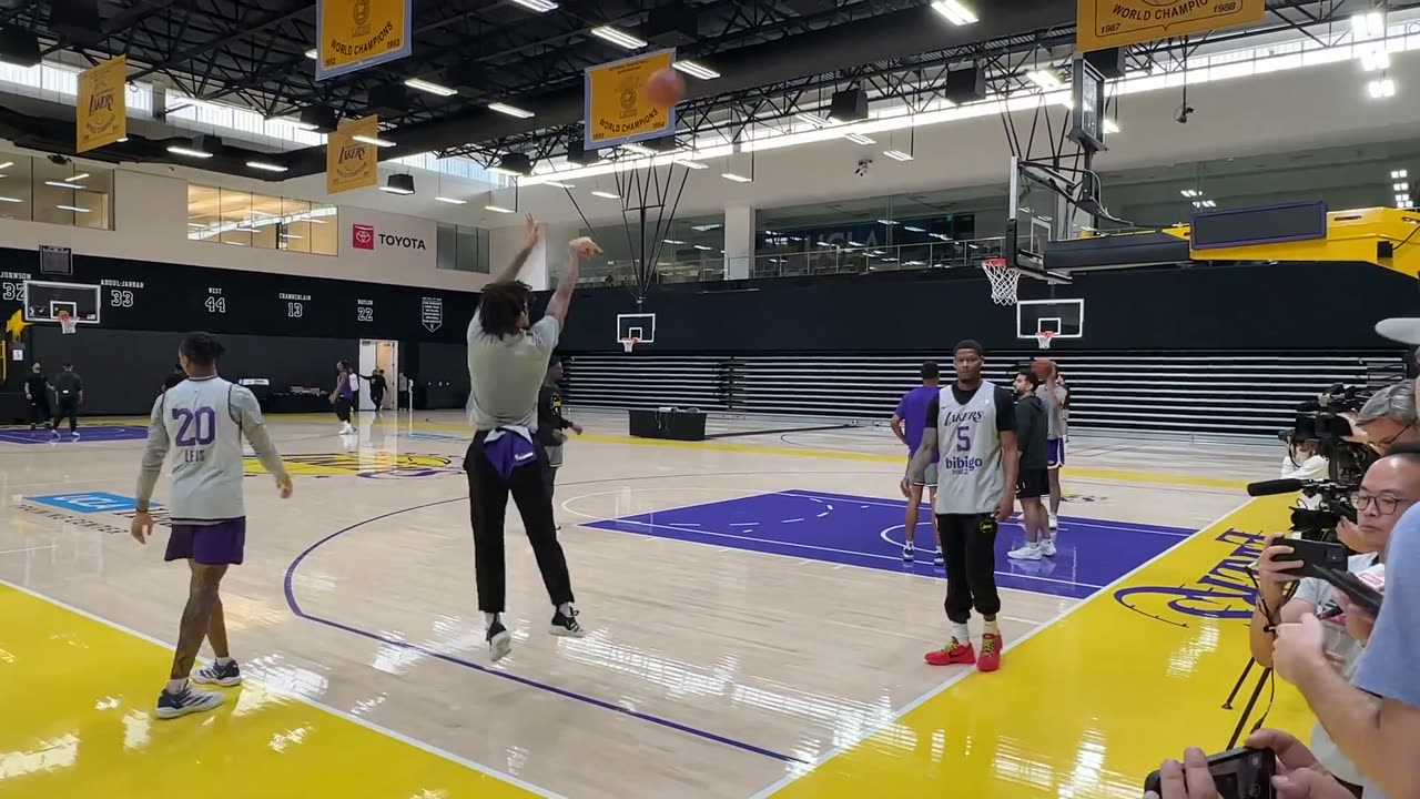 The scene at Lakers practice today