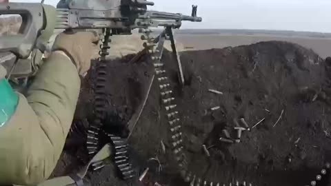 Ukrainians Fire at Russian Positions from Forward Trench