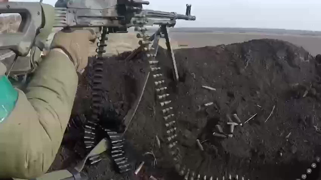 Ukrainians Fire at Russian Positions from Forward Trench