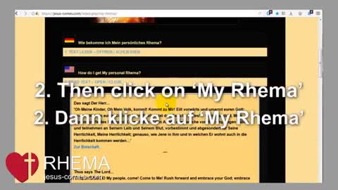 MY RHEMA jesus-comes.com ❤️ Persönliches Wort von Jesus ... Personal Word from Jesus