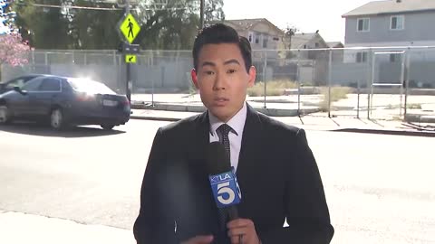 LA News crew witnesses an accident live.