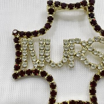 18KGP 1.8” x 1.6” Nurse Brooch. Made with Austrian Crystal. Rare Find Pin