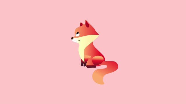 Simple simple painting natural style animal fox mg animation