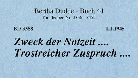 BD 3388 - ZWECK DER NOTZEIT .... TROSTREICHER ZUSPRUCH ....