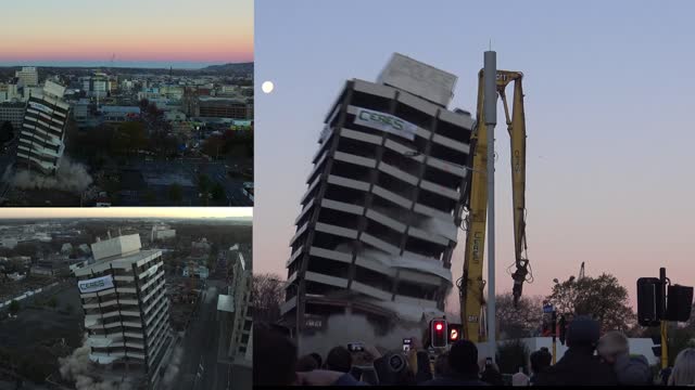 Old Police Building Implosion from three different angles