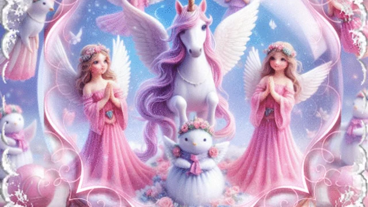 ANGELS AND UNICORN WATER GLOBE