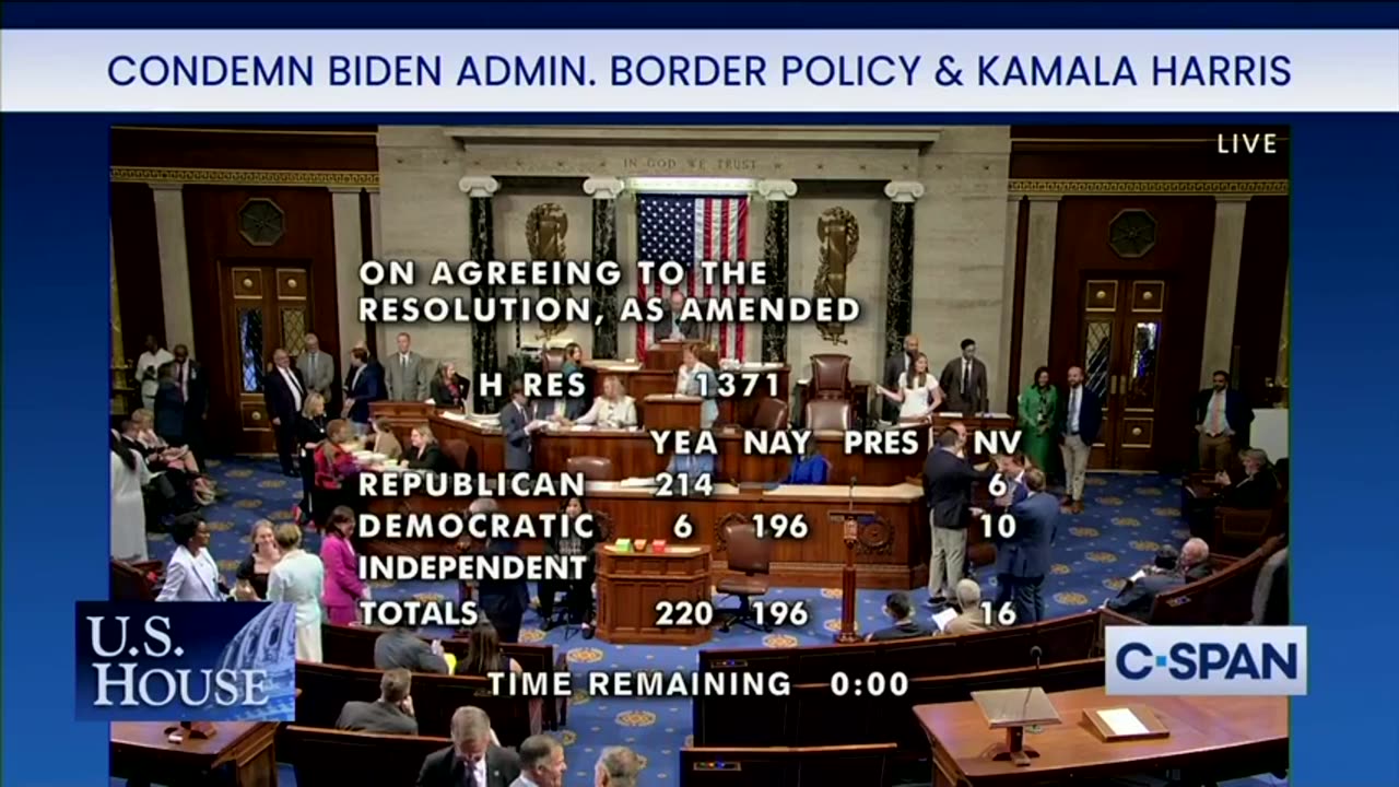 House of Representatives just voted to condemn the Biden administration's open border policy