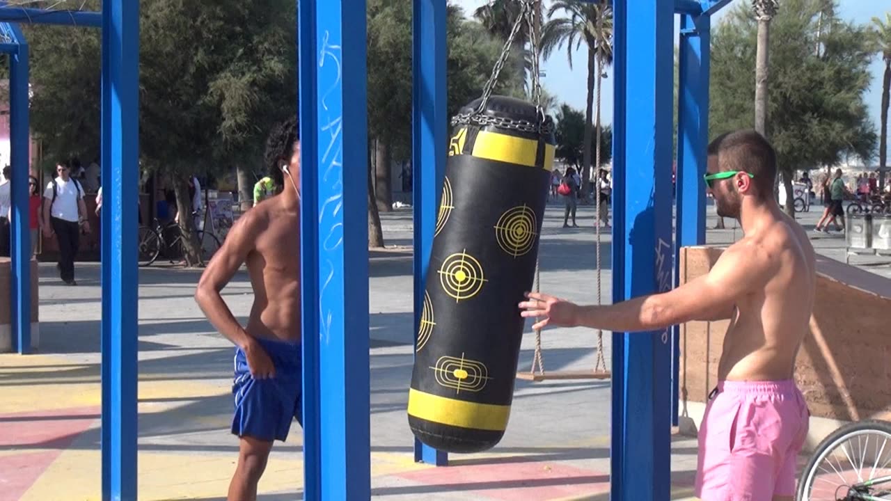 Barcelona Spain Beach Gym Activities 2014