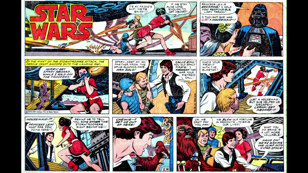 Star Wars Newspaper Comic Strip from 1979 - "Princess Leia, Imperial Servant" - Audio Comic Book