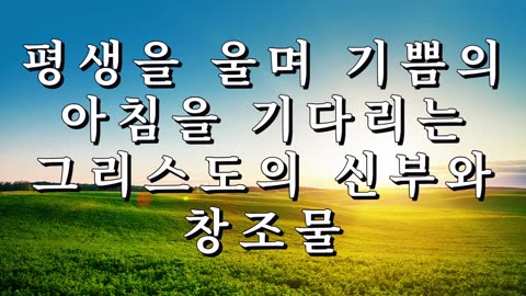 평생을 울며 기쁨의 아침을 기다리는 그리스도의 신부와 창조물