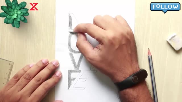 LOVE Grafitti 3D Drawing