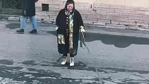 Taking the pig for a walk