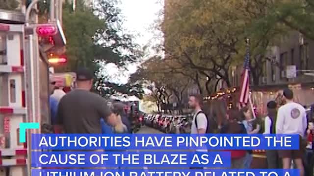 BATTERY BLAMED FORNYC FIRE THAT INJUREDOVER 3 DOZEN