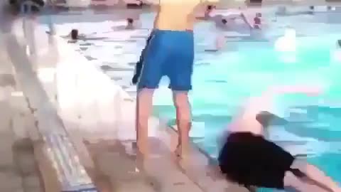 Funny Swimming Pool Kick Gone Wrong! 😂