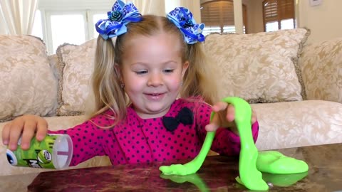 Diana plays with Slime for children