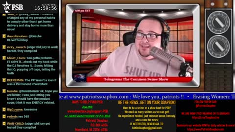 2021-12-29 15:00 EST - The Common Sense Show: with Derek & PATRIOTski