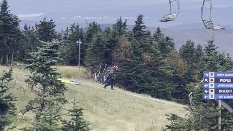 Jumping off the side of Cannon Mountain NH