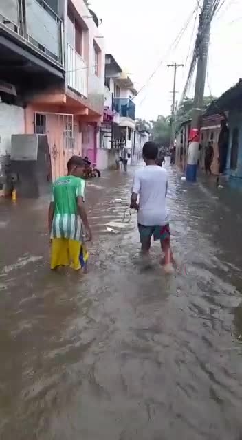Calles inundadas en Cartagena