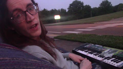 playing keys on a couch on the side of the road part2