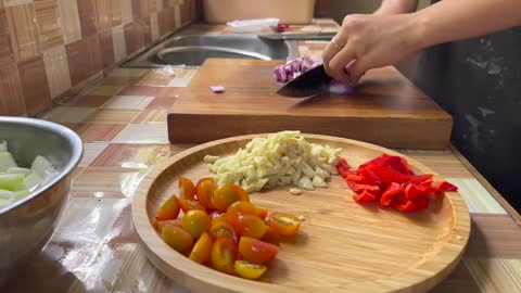 Salted parrot fish -MolMol- and Saute' Veggies for the rice harvester lunch - Bohol Philippines IIIp