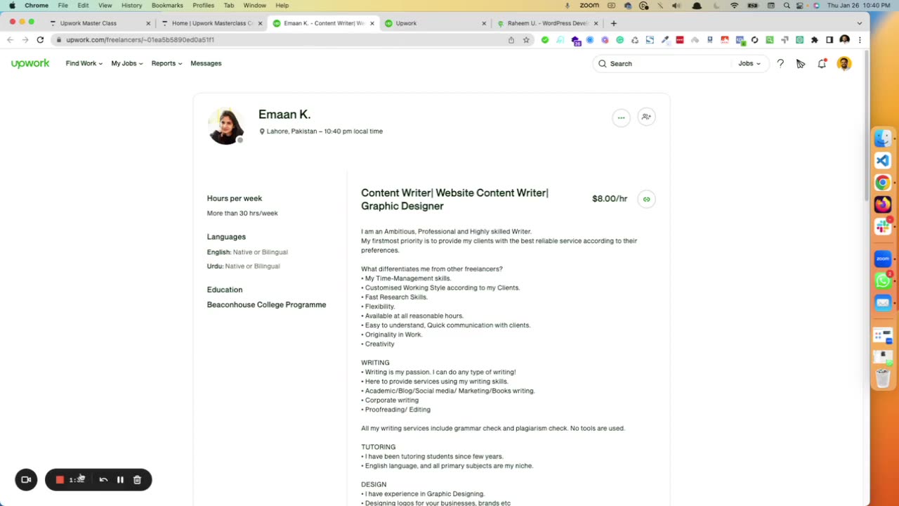 33-Upwork Profile Review 3 Upwork Masterclass