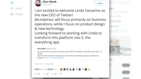 Elon Musk announces Twitter’s new CEO, NBCU ad exec Linda Yaccarino