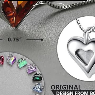 Infinity Love Heart Pendant with Birthstone Crystals