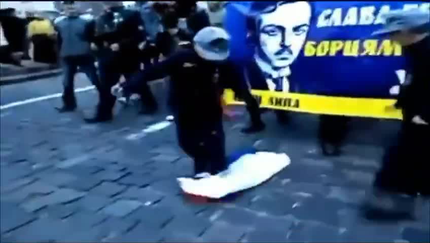 Footage is from 2013 - there was no LPR/DPR and no conflict. But there was Nazism.