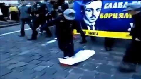 Footage is from 2013 - there was no LPR/DPR and no conflict. But there was Nazism.