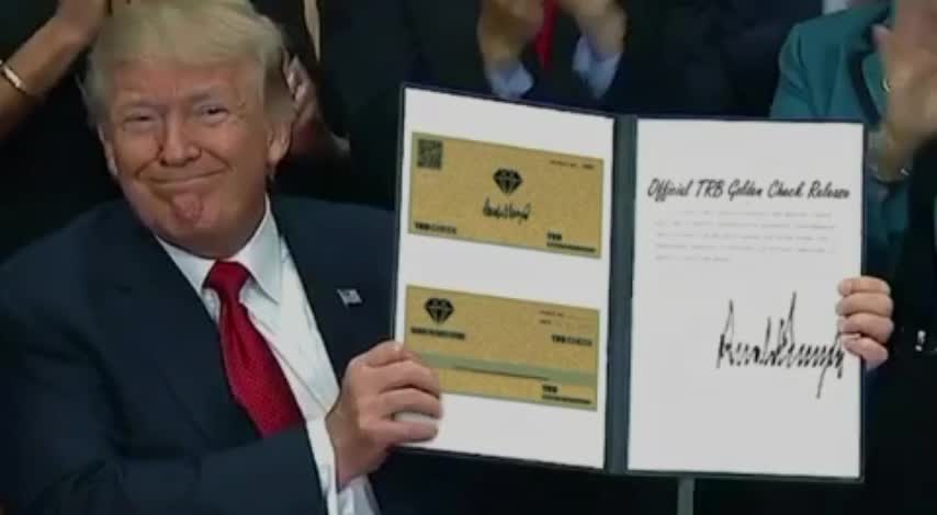 Donald J. Trump Signs TRB Check (Black Friday)