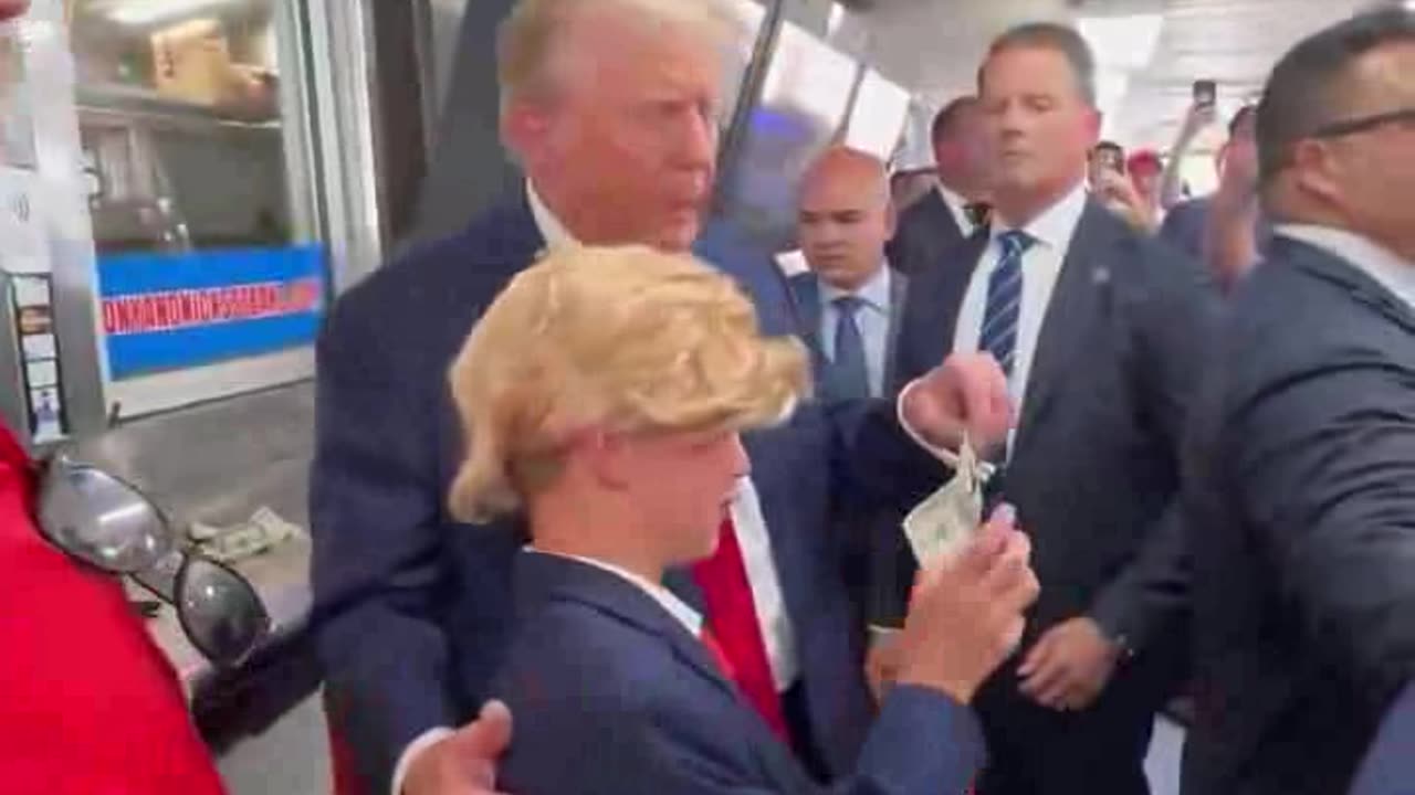 Young man starts crying when he meets the Donald.