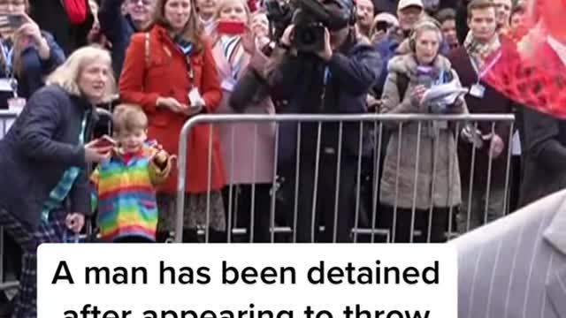 A man has been detained by #police after appearing to throw eggs