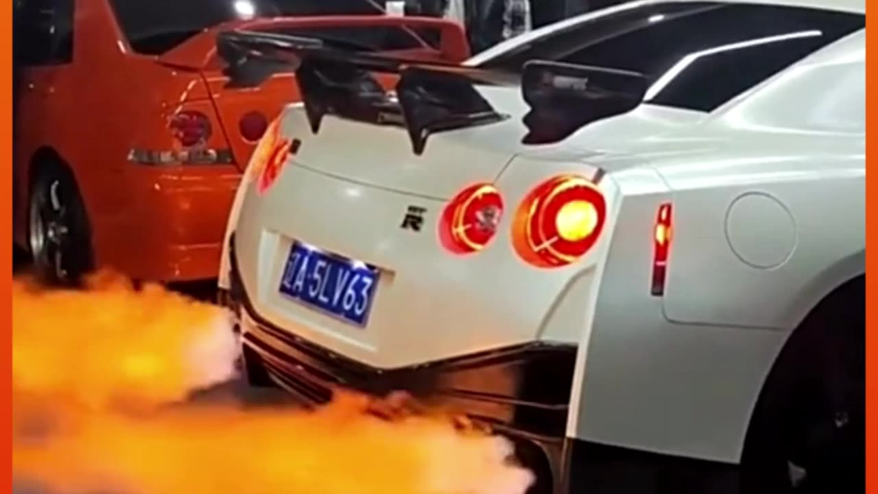 Unleashing Flames with the Nissan GTR 🔥💀