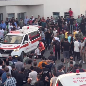Civilians arrive at hospital in Gaza following Israeli bombing