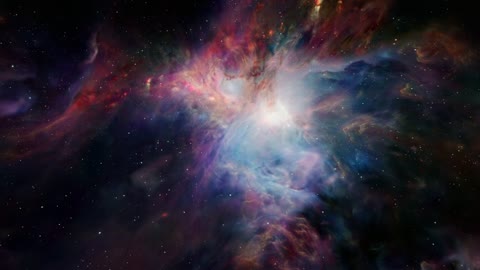 Flying through a nebula in the cosmos