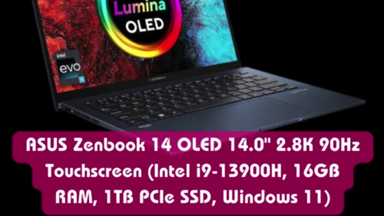 ASUS Zenbook 14 OLED 14.0" 2.8K 90Hz Touchscreen (Intel i9-13900H, 16GB RAM, 1TB PCIe SSD, Win11)