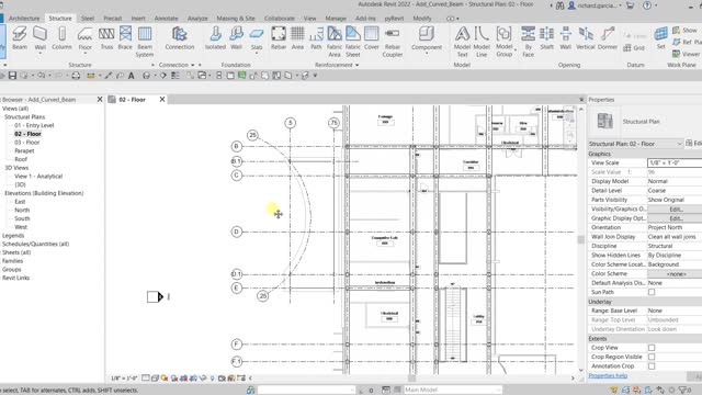 REVIT STRUCTURE 2022 LESSON 12 - CREATING CURVED BEAM