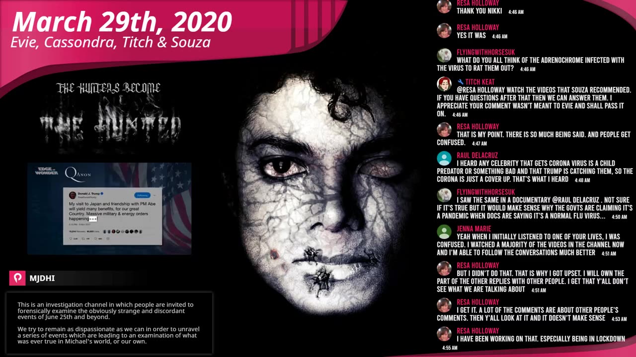 MJDHI Live March 29, 2020 | JFK Jr., Q + MJ coincidences, Corona virus, Shills, Bible Prophecy etc.