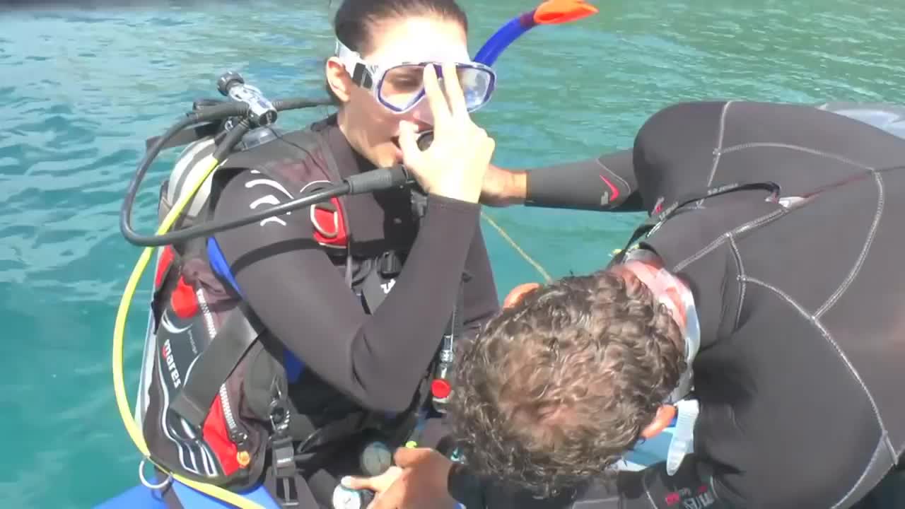 Rolling off the side of a boat