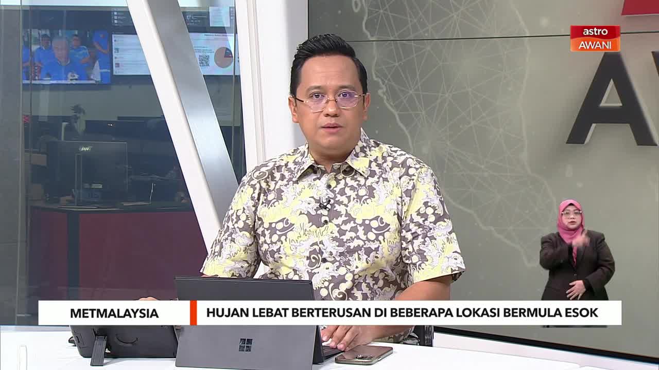 MetMalaysia | Hujan lebat berterusan di beberapa lokasi bermula esok