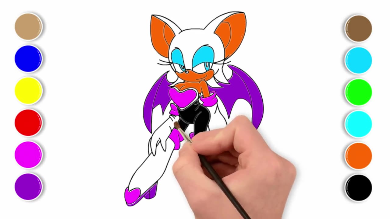 How to Draw Sonic the Hedgehog Rouge the Bat | Really Easy Drawing Tutorial