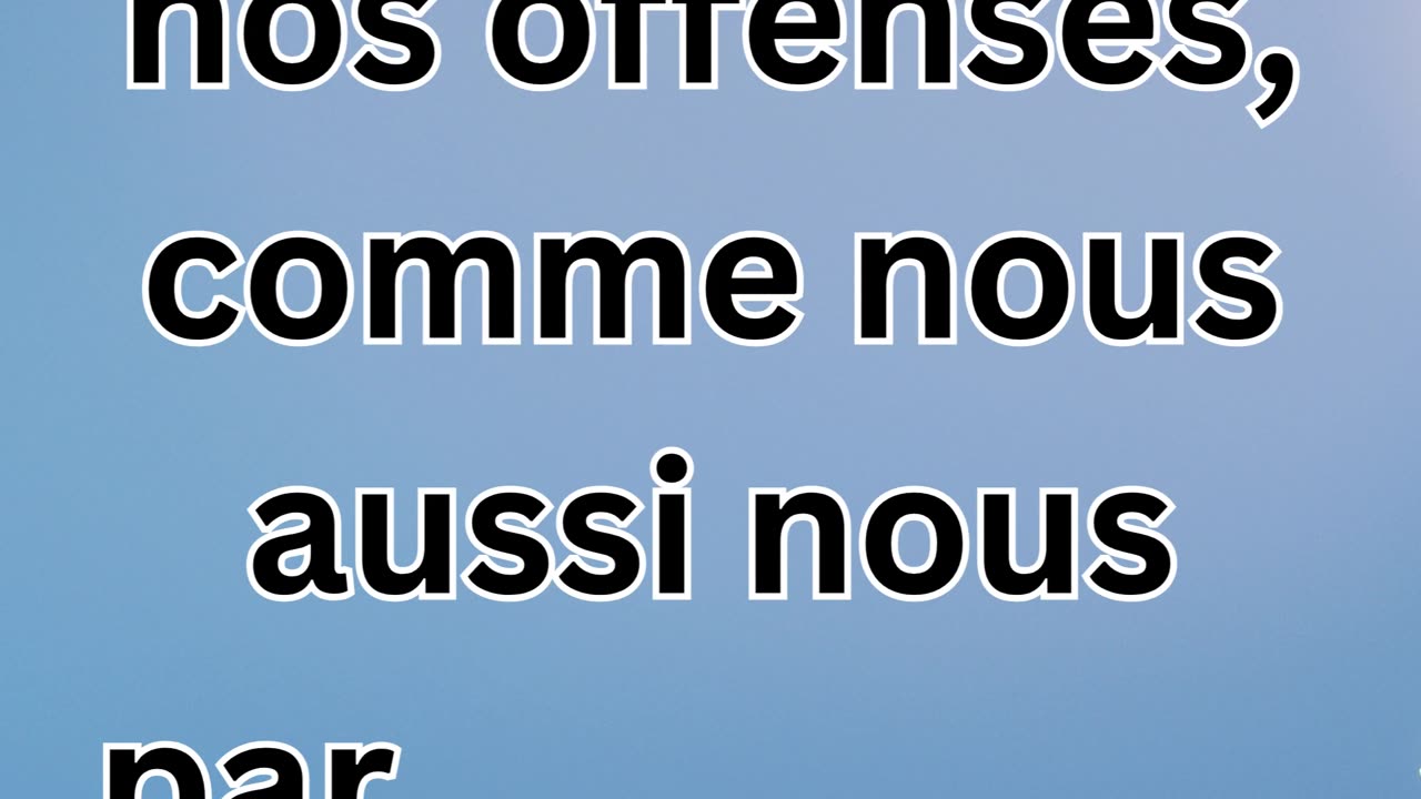 "Le Pardon des Offenses" Matthieu 6:12.