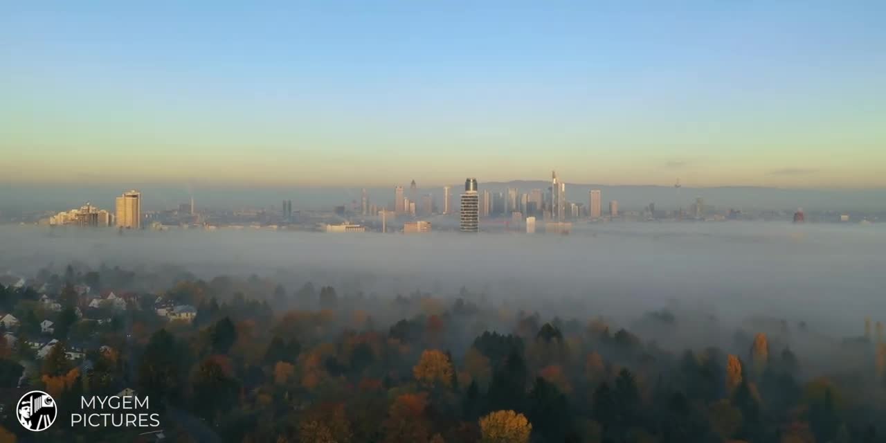 FRANKFURT AM MAIN IN THE MIST