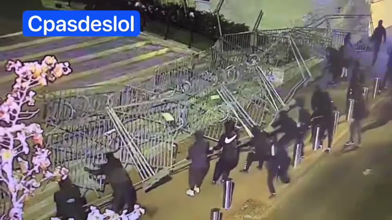 Watch these African and Muslim migrants wearing Nike tearing down a Paris barricade in day 6