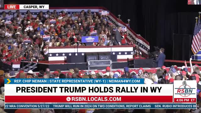 Wyoming Representative Dist-1 Chip Neiman Speaks at President Trump's Save America Rally in Casper, WY on 5/28/22