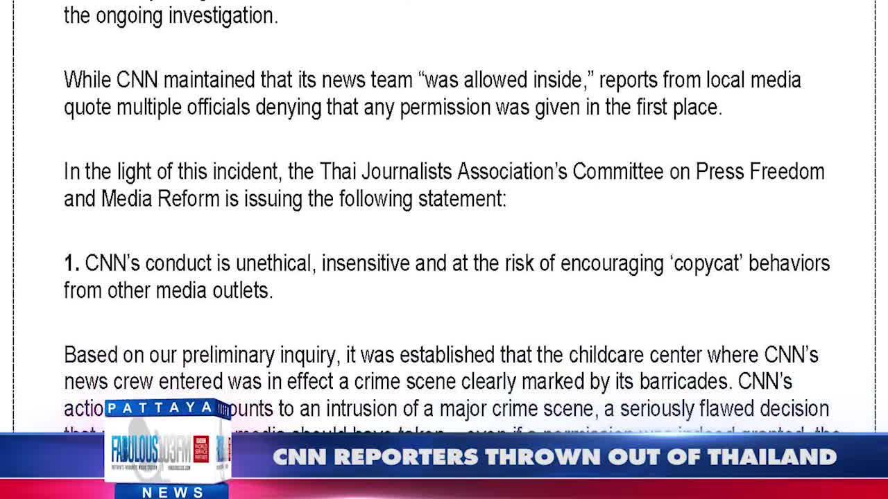CNN REPORTERS THROWN OUT OF THAILAND (No moral compass) - Fabulous 103fm