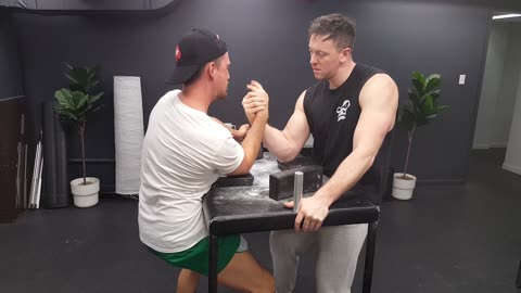 short shorts string bean arm wrestles albino gorilla