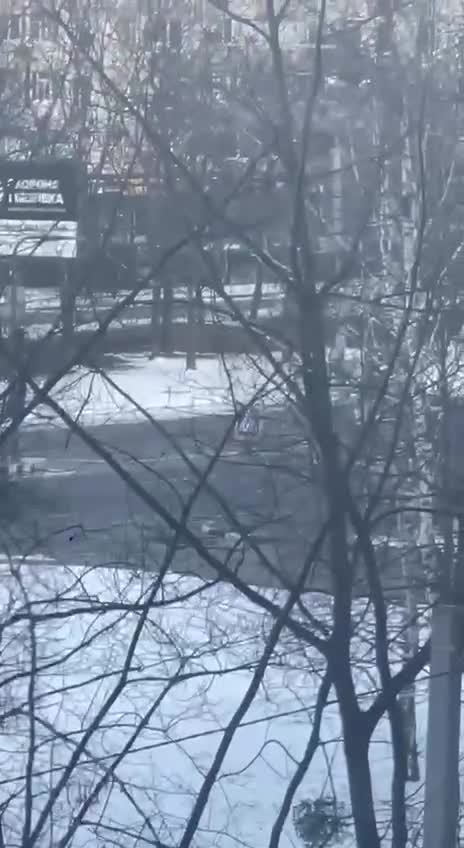 Russian Tigr and trucks entering Kharkiv from the North