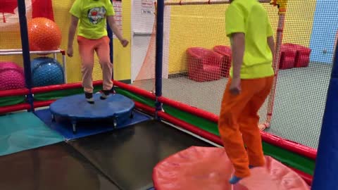 Troy and Izaak Pretend Play Learning Sports at Indoor Playground TBTFUNTV