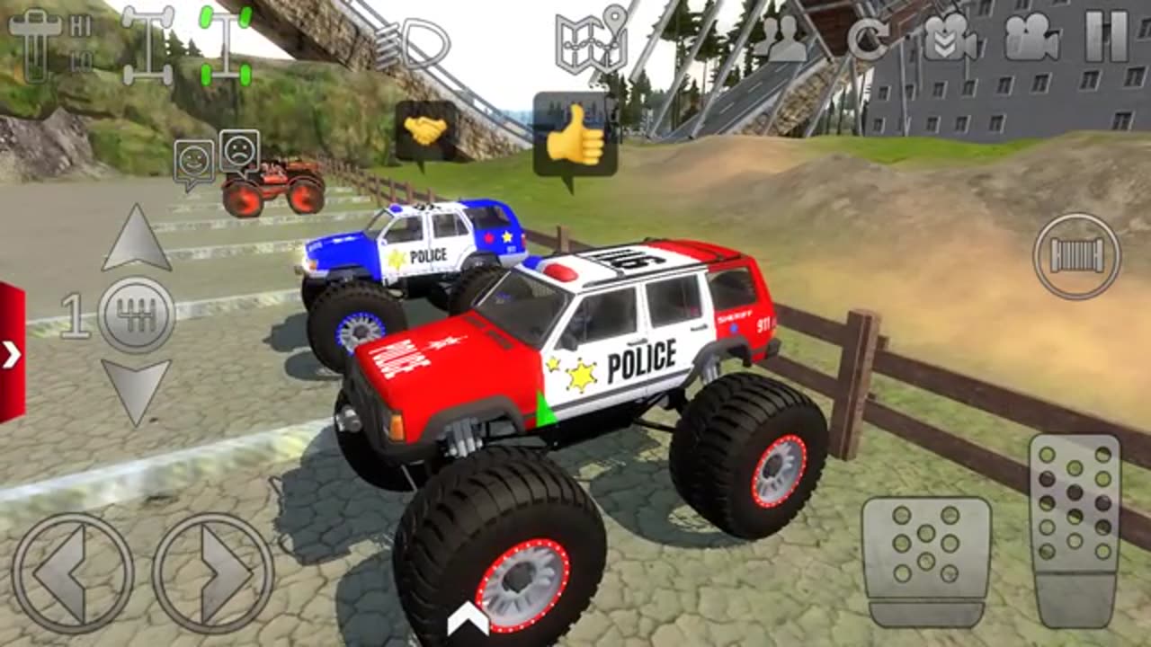 JUEGOS DE CARRS - POLICE MONSTER TRUCK IMPOSIBLE DRIVER - CAR ANDROID GAMEPLAY